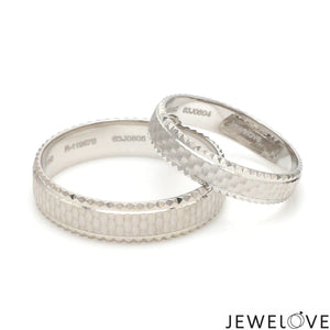 Jewelove™ Rings Ready to Ship - Ring Sizes 11, 22 - Textured Unique Platinum Love Bands for Couples JL PT 1306