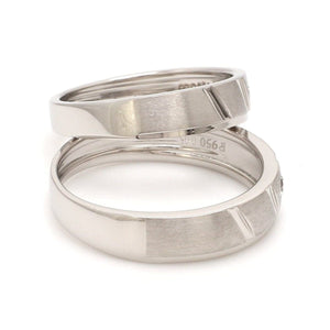 Jewelove™ Rings Ready to Ship - Ring Sizes 12, 18 - Designer Platinum Couple Rings with Single Diamonds JL PT 1125