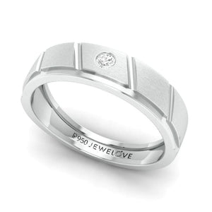 Jewelove™ Rings Ready to Ship - Ring Sizes 12, 18 - Designer Platinum Couple Rings with Single Diamonds JL PT 1125