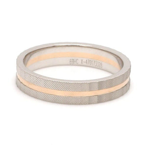 Jewelove™ Rings Women's Band only Ready to Ship - Ring Sizes 12, 21 - Designer Platinum & Rose Gold Couple Rings with a Groove JL PT 1128