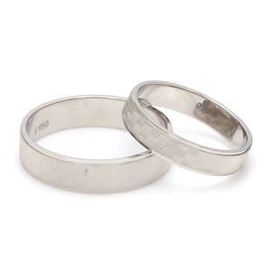 Jewelove™ Rings Ready to Ship - Ring Sizes 12, 21 Designer Textured Platinum Couple Rings JL PT 1109