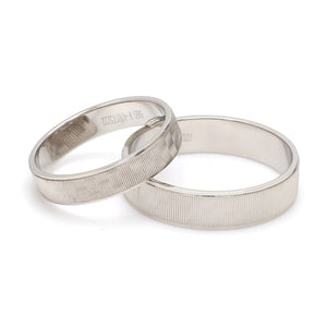 Jewelove™ Rings Ready to Ship - Ring Sizes 12, 21 Designer Textured Platinum Couple Rings JL PT 1109