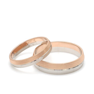 Jewelove™ Rings Ready to Ship - Ring sizes 12, 21 - Designer Unisex Platinum & Rose Gold Couple Rings JL PT 1150