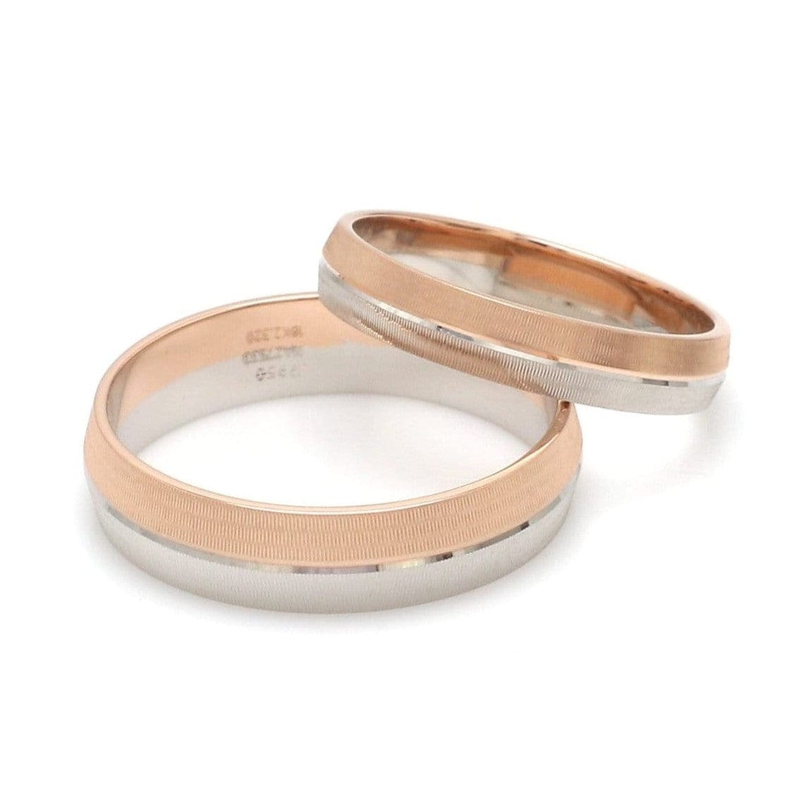 Jewelove™ Rings Ready to Ship - Ring sizes 12, 21 - Designer Unisex Platinum & Rose Gold Couple Rings JL PT 1150