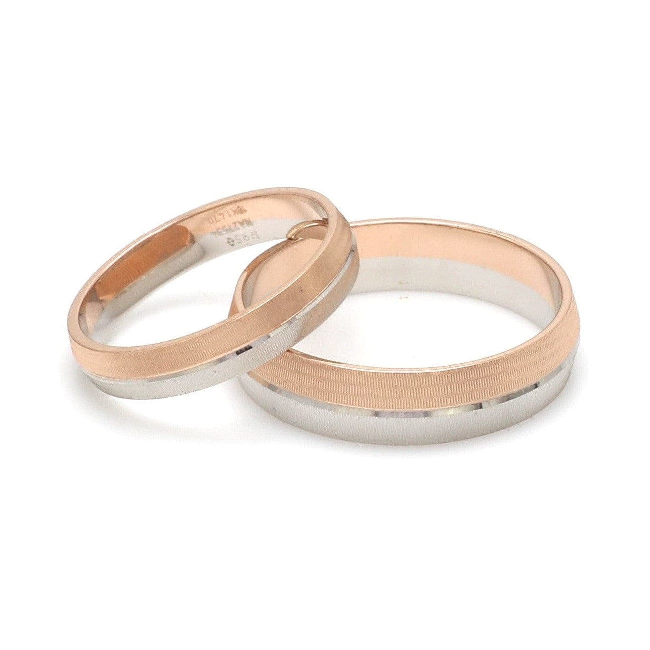 Jewelove™ Rings Ready to Ship - Ring sizes 12, 21 - Designer Unisex Platinum & Rose Gold Couple Rings JL PT 1150