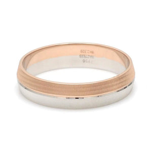 Jewelove™ Rings Men's Band only Ready to Ship - Ring sizes 12, 21 - Designer Unisex Platinum & Rose Gold Couple Rings JL PT 1150