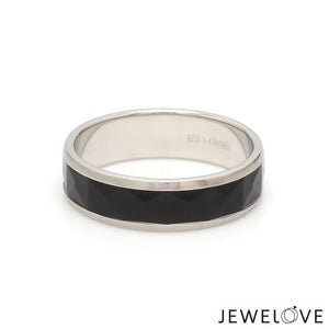 Jewelove™ Rings Ready to Ship - Ring Sizes 12, 22 - Platinum Couple Rings with Black Ceramic JL PT 1330