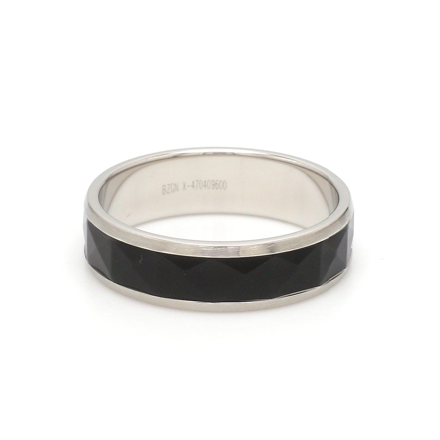 Jewelove™ Rings Ready to Ship - Ring Sizes 12, 22 - Platinum Couple Rings with Black Ceramic JL PT 1330