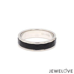 Jewelove™ Rings Ready to Ship - Ring Sizes 12, 22 - Platinum Couple Rings with Black Ceramic JL PT 1330