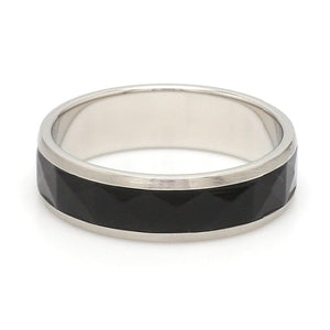 Jewelove™ Rings Ready to Ship - Ring Sizes 12, 22 - Platinum Couple Rings with Black Ceramic JL PT 1330