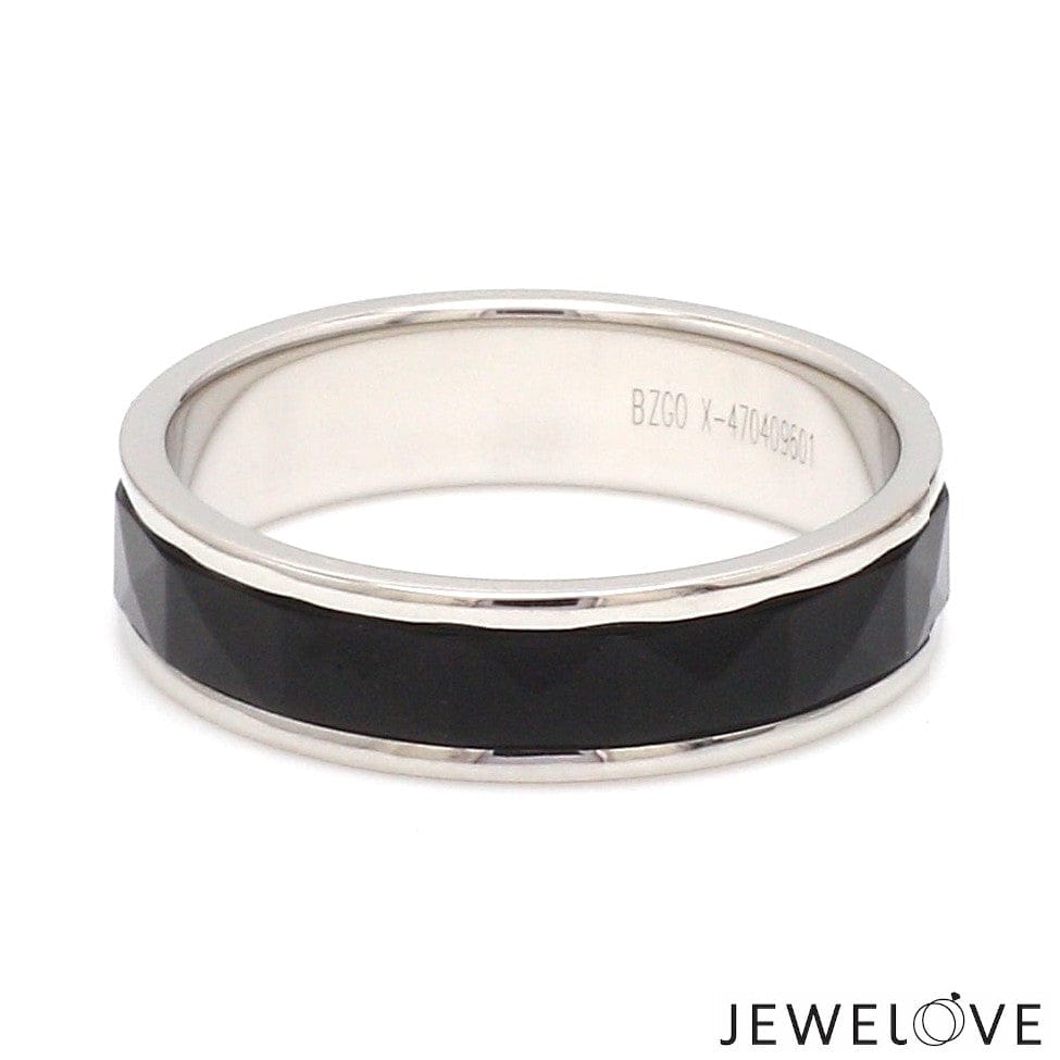 Jewelove™ Rings Ready to Ship - Ring Sizes 12, 22 - Platinum Couple Rings with Black Ceramic JL PT 1330