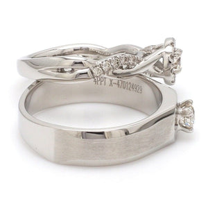 Jewelove™ Rings Ready to Ship - Ring Sizes 12, 22 - Platinum Solitaire Couple Rings JL PT 983