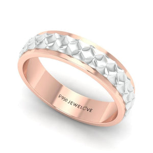 Jewelove™ Rings Ready to Ship - Ring Sizes 13, 22 - Designer Platinum & Rose Gold Couple Rings JL PT 1113