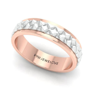 Jewelove™ Rings Ready to Ship - Ring Sizes 13, 22 - Designer Platinum & Rose Gold Couple Rings JL PT 1113