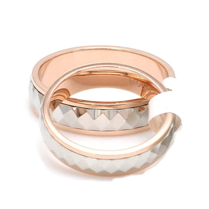 Jewelove™ Rings Ready to Ship - Ring Sizes 13, 22 - Designer Platinum & Rose Gold Couple Rings JL PT 1113