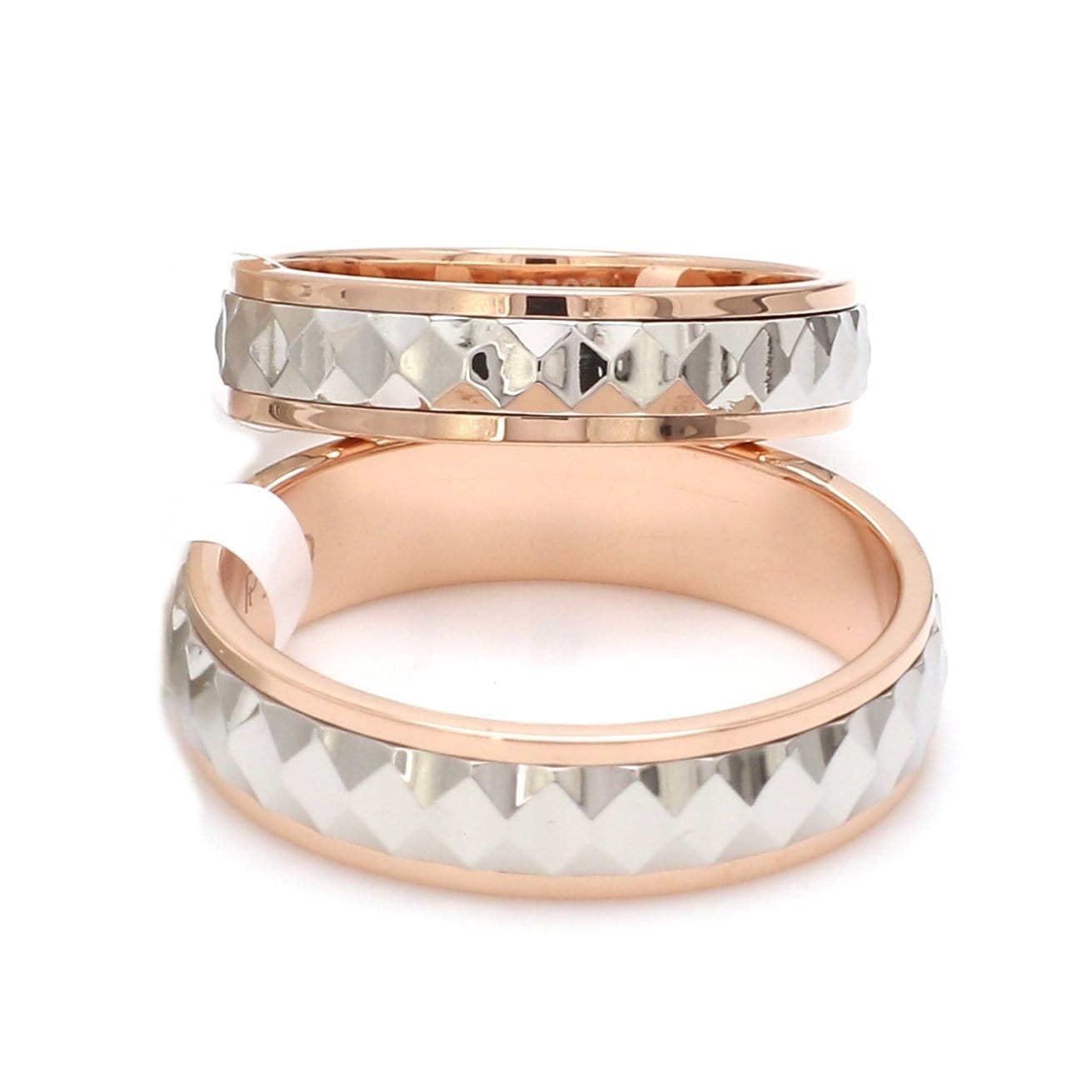 Jewelove™ Rings Ready to Ship - Ring Sizes 13, 22 - Designer Platinum & Rose Gold Couple Rings JL PT 1113