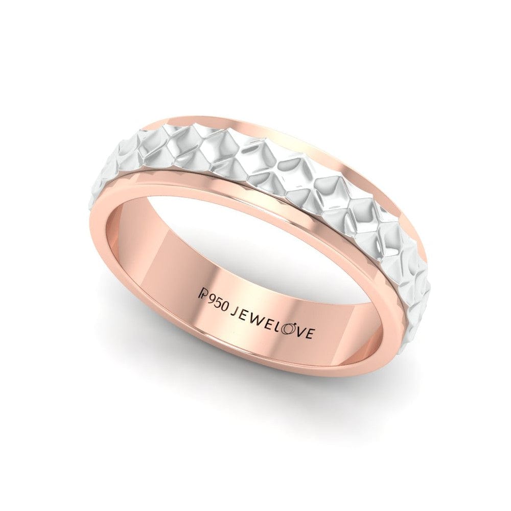 Jewelove™ Rings Men's Band only Ready to Ship - Ring Sizes 13, 22 - Designer Platinum & Rose Gold Couple Rings JL PT 1113