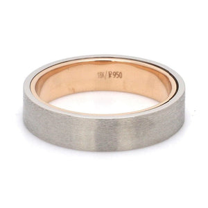 Jewelove™ Rings Ready to Ship - Ring Sizes 17, 19 Platinum Bands with Rose Gold Base & Matte Finish JL PT 637