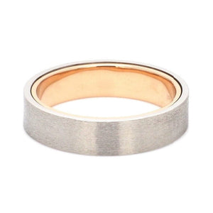 Jewelove™ Rings Ready to Ship - Ring Sizes 17, 19 Platinum Bands with Rose Gold Base & Matte Finish JL PT 637