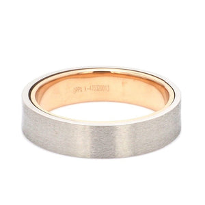 Jewelove™ Rings Ready to Ship - Ring Sizes 17, 19 Platinum Bands with Rose Gold Base & Matte Finish JL PT 637