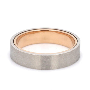 Jewelove™ Rings Ready to Ship - Ring Sizes 17, 19 Platinum Bands with Rose Gold Base & Matte Finish JL PT 637