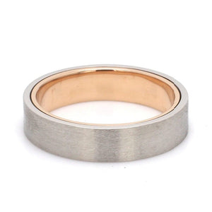 Jewelove™ Rings Ready to Ship - Ring Sizes 17, 19 Platinum Bands with Rose Gold Base & Matte Finish JL PT 637