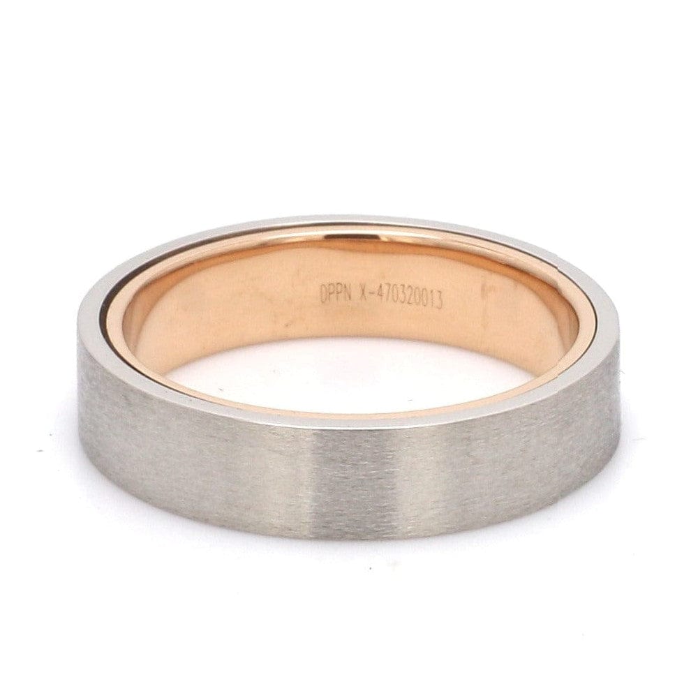 Jewelove™ Rings Ready to Ship - Ring Sizes 17, 19 Platinum Bands with Rose Gold Base & Matte Finish JL PT 637