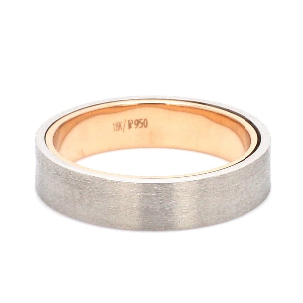 Jewelove™ Rings Ready to Ship - Ring Sizes 17, 19 Platinum Bands with Rose Gold Base & Matte Finish JL PT 637