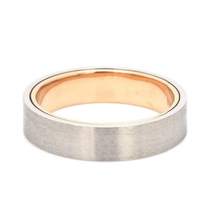 Jewelove™ Rings Ready to Ship - Ring Sizes 17, 19 Platinum Bands with Rose Gold Base & Matte Finish JL PT 637