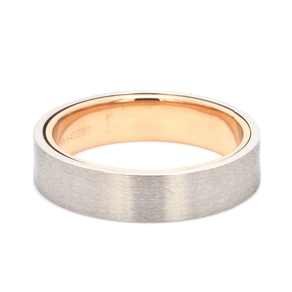 Jewelove™ Rings Ready to Ship - Ring Sizes 17, 19 Platinum Bands with Rose Gold Base & Matte Finish JL PT 637