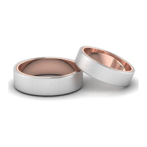 Jewelove™ Rings Both Ready to Ship - Ring Sizes 17, 19 Platinum Bands with Rose Gold Base & Matte Finish JL PT 637