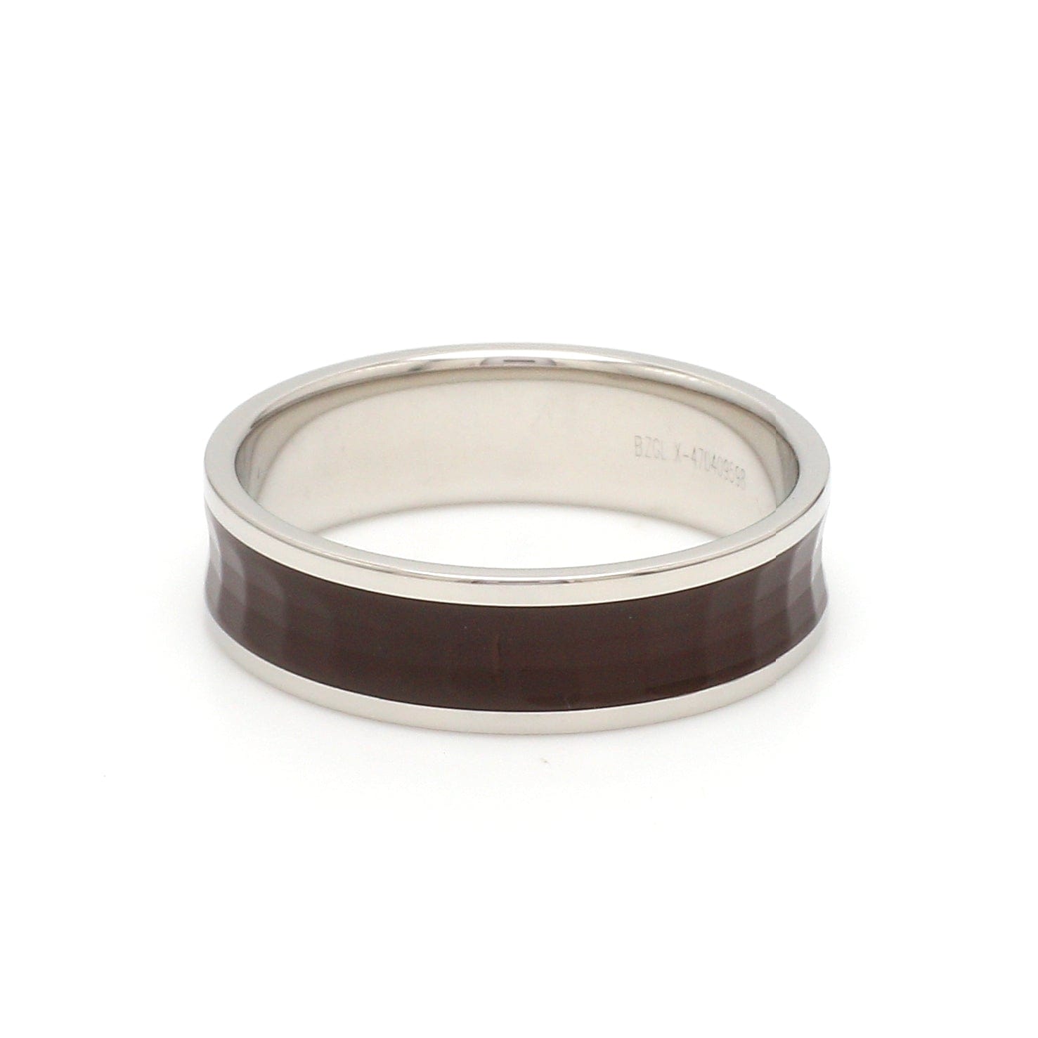 Jewelove™ Rings Ready to Ship - Ring Sizes - 21, 11 - Platinum Couple Rings with Brown Ceramic JL PT 1329