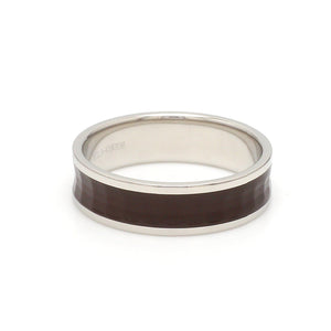 Jewelove™ Rings Ready to Ship - Ring Sizes - 21, 11 - Platinum Couple Rings with Brown Ceramic JL PT 1329