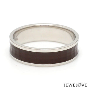 Jewelove™ Rings Ready to Ship - Ring Sizes - 21, 11 - Platinum Couple Rings with Brown Ceramic JL PT 1329