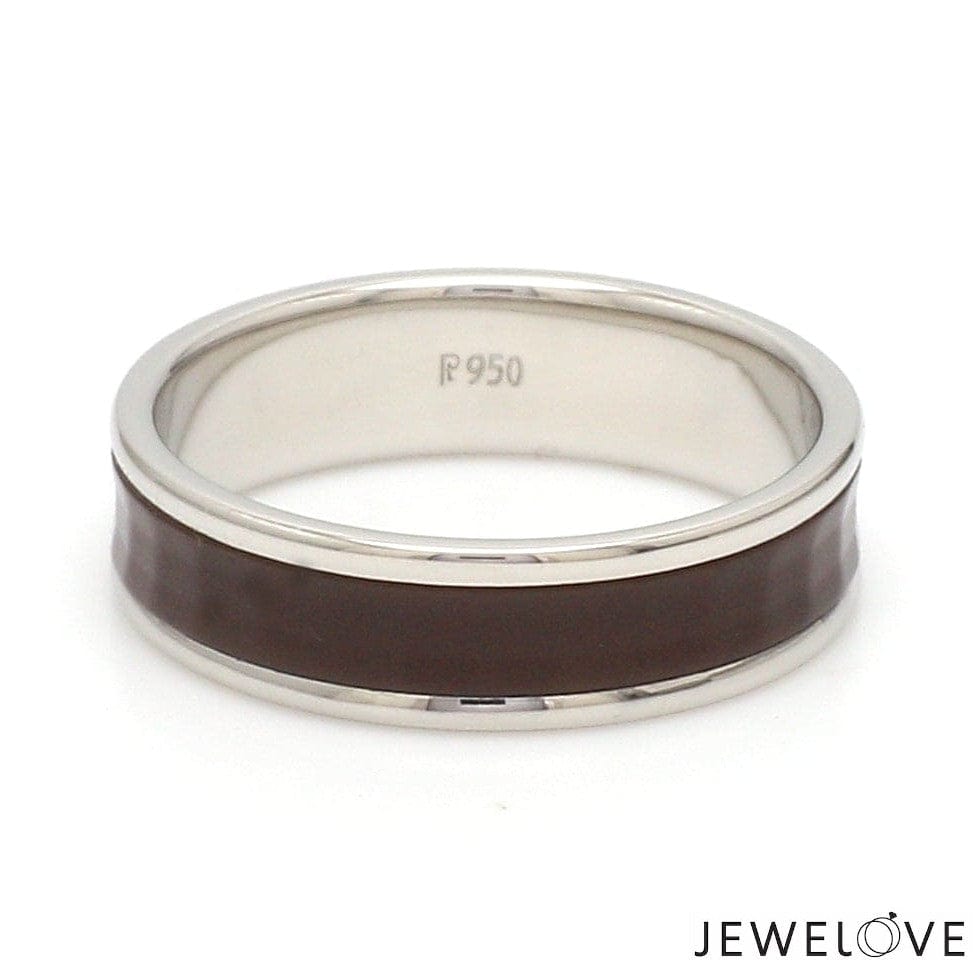 Jewelove™ Rings Ready to Ship - Ring Sizes - 21, 11 - Platinum Couple Rings with Brown Ceramic JL PT 1329