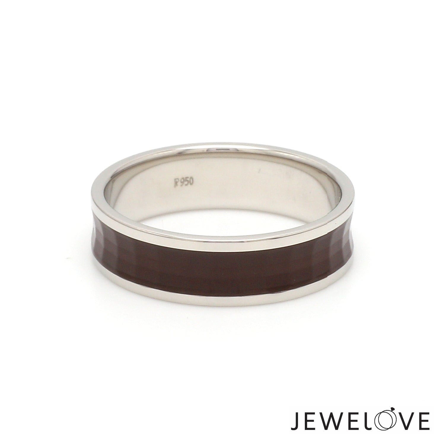 Jewelove™ Rings Men's Band only Ready to Ship - Ring Sizes - 21, 11 - Platinum Couple Rings with Brown Ceramic JL PT 1329