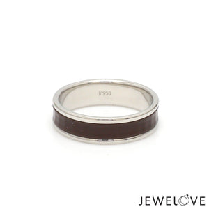 Jewelove™ Rings Women's Band only Ready to Ship - Ring Sizes - 21, 11 - Platinum Couple Rings with Brown Ceramic JL PT 1329