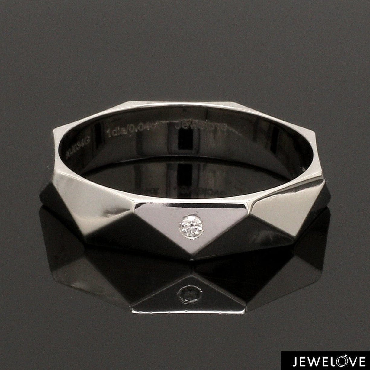 Jewelove™ Rings Ready to Ship - Ring Sizes 22, 12 - Poles Apart Designer Platinum Couple Rings with Diamonds JL PT 957