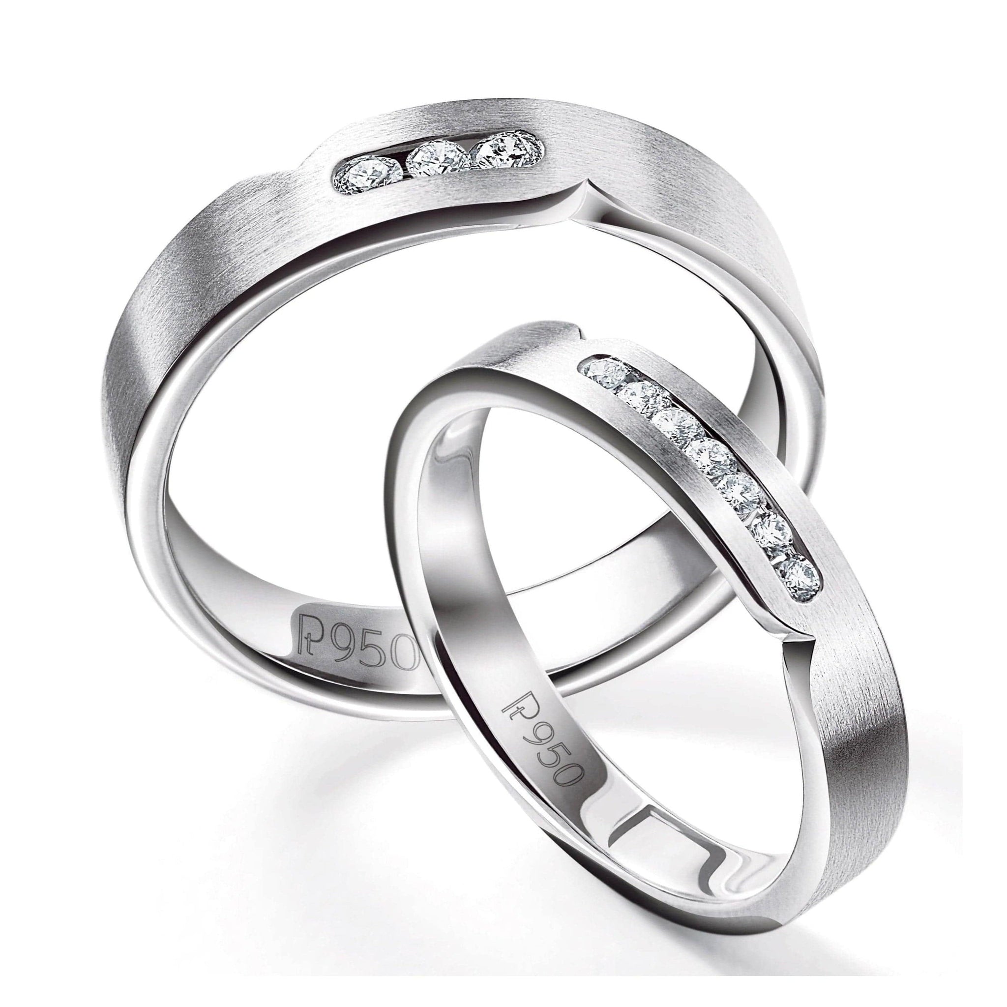 Jewelove™ Rings Both / SI IJ Ready to Ship - Size 11, Serendipity Platinum Ring for Women with Diamonds JL PT 527