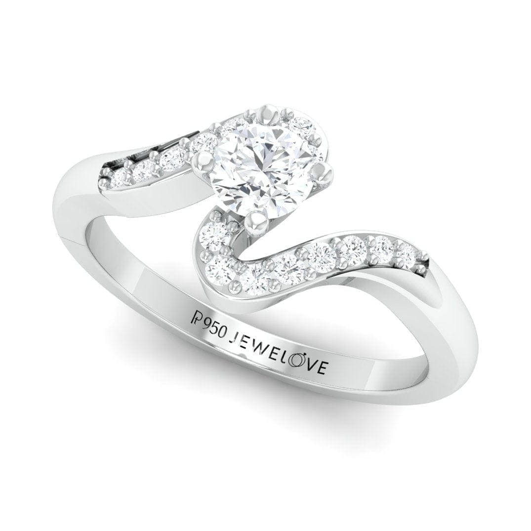 Jewelove™ Rings Women's Band only / VVS GH Ready to Ship - Size 14, Designer Solitaire Platinum Ring for Women JL PT 583