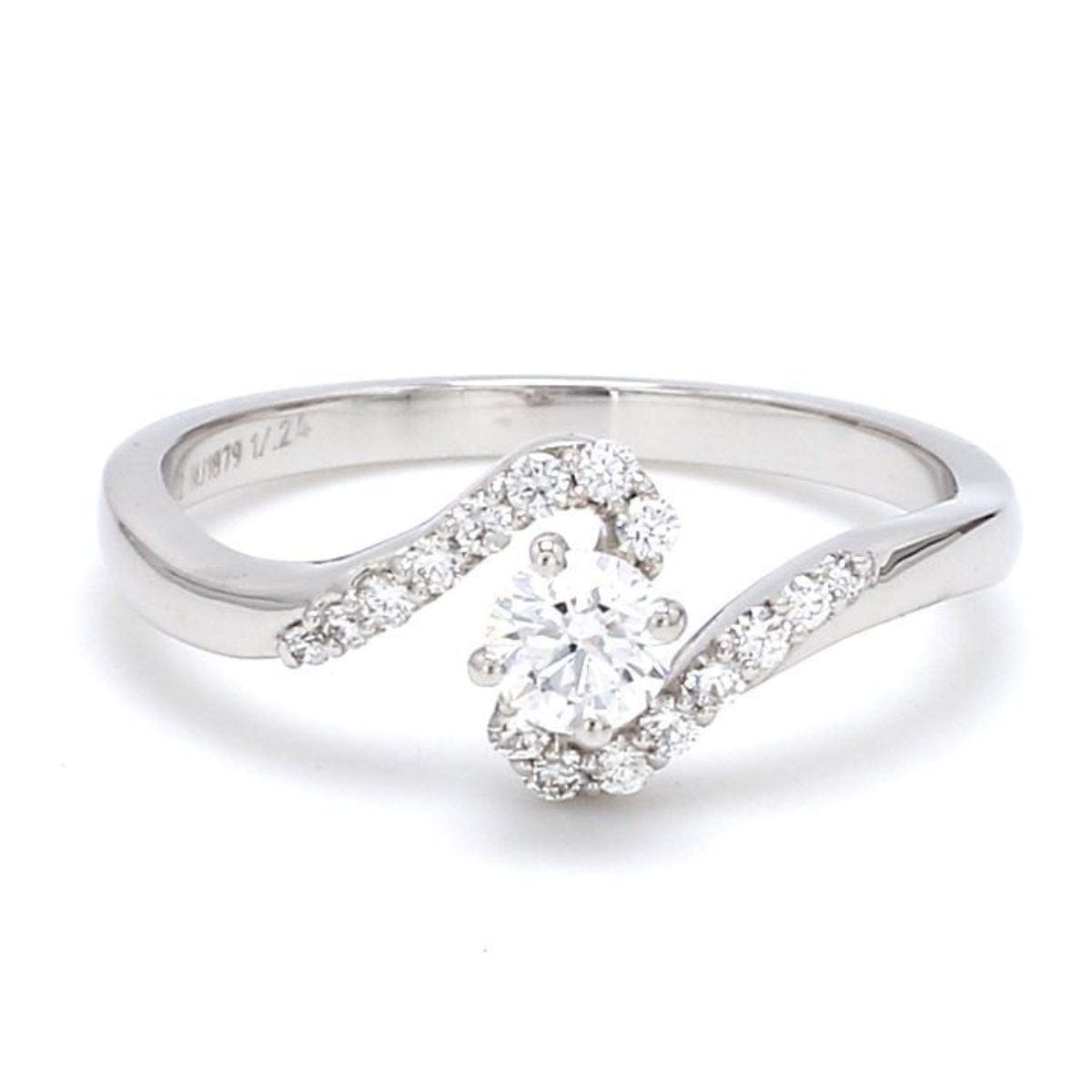 Jewelove™ Rings Women's Band only / VVS GH Ready to Ship - Size 14, Designer Solitaire Platinum Ring for Women JL PT 583