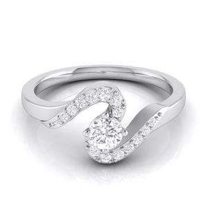 Jewelove™ Rings Women's Band only / VVS GH Ready to Ship - Size 14, Designer Solitaire Platinum Ring for Women JL PT 583