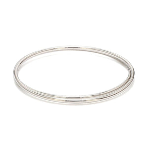 Jewelove™ Bangles & Bracelets Ready to Ship - Size 2.4, 2mm Hollow Lightweight Platinum Bangles for Women JL PTB 1101