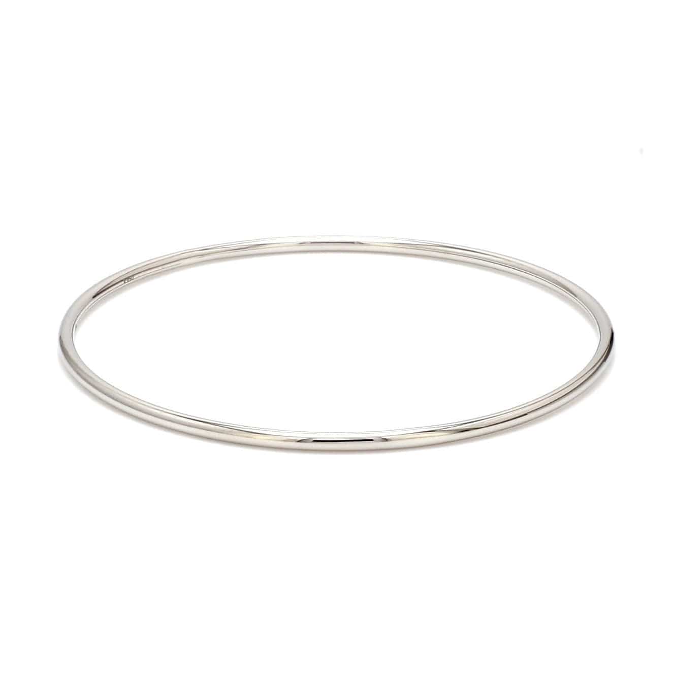 Jewelove™ Bangles & Bracelets Ready to Ship - Size 2.4, 2mm Hollow Lightweight Platinum Bangles for Women JL PTB 1101