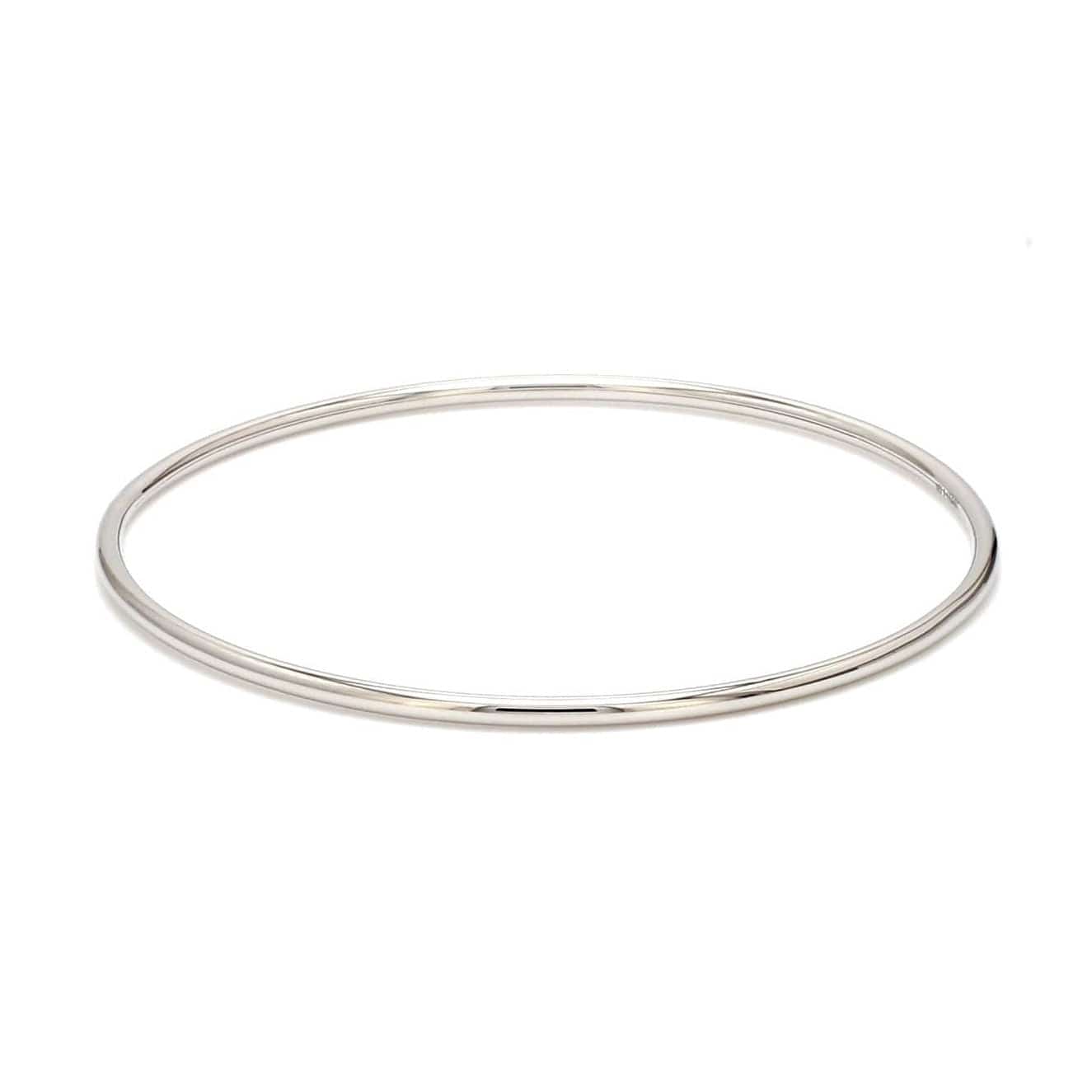 Jewelove™ Bangles & Bracelets Ready to Ship - Size 2.4, 2mm Hollow Lightweight Platinum Bangles for Women JL PTB 1101