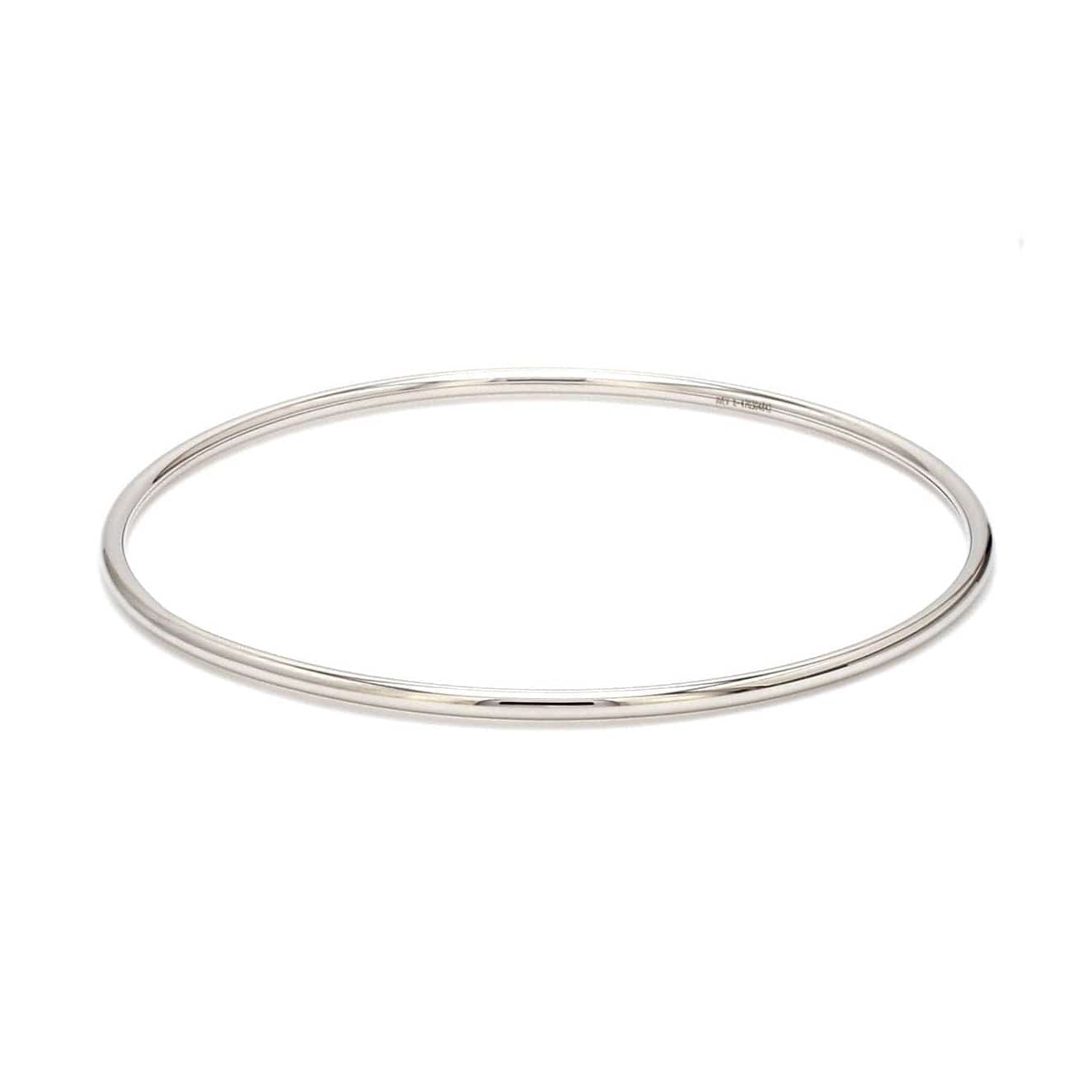 Jewelove™ Bangles & Bracelets Ready to Ship - Size 2.4, 2mm Hollow Lightweight Platinum Bangles for Women JL PTB 1101