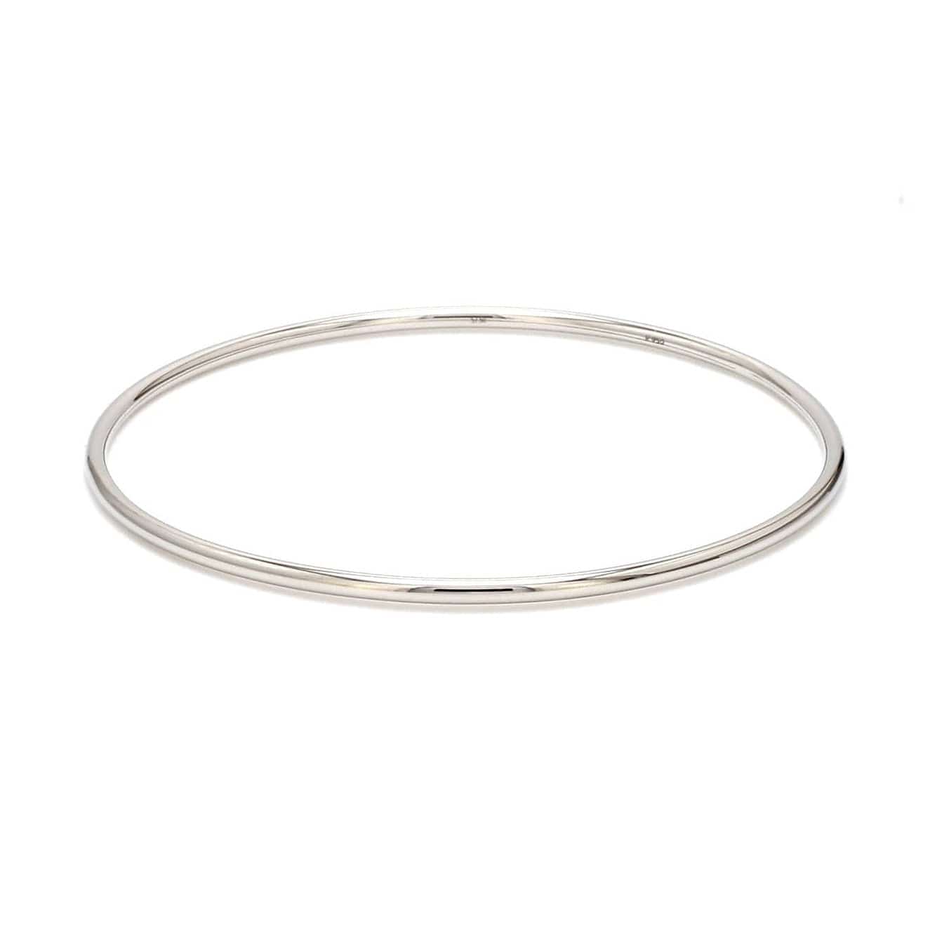 Jewelove™ Bangles & Bracelets Ready to Ship - Size 2.4, 2mm Hollow Lightweight Platinum Bangles for Women JL PTB 1101