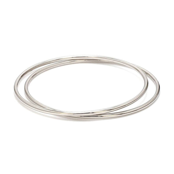 Jewelove™ Bangles & Bracelets Ready to Ship - Size 2.4, 2mm Hollow Lightweight Platinum Bangles for Women JL PTB 1101