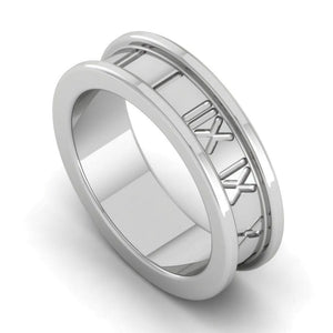 Jewelove™ Rings Roman Numerals Plain Platinum Couple Rings JL PT MB 131