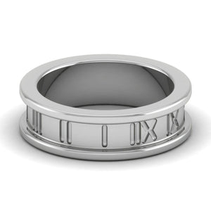 Jewelove™ Rings Roman Numerals Plain Platinum Couple Rings JL PT MB 131